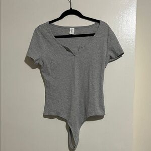 Abound Gray V-Neck Bodysuit